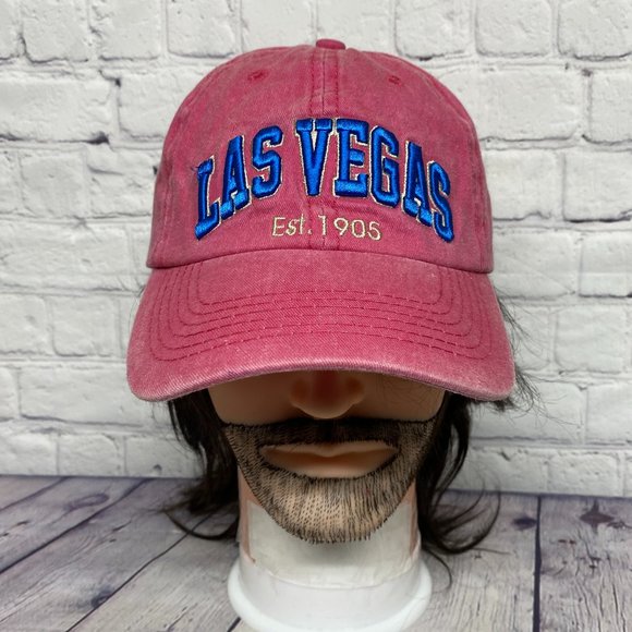 Las Vegas Hat Cap Women Strap Back Pink Robin Ruth Cotton Embroidered Chic Cute - Picture 1 of 8